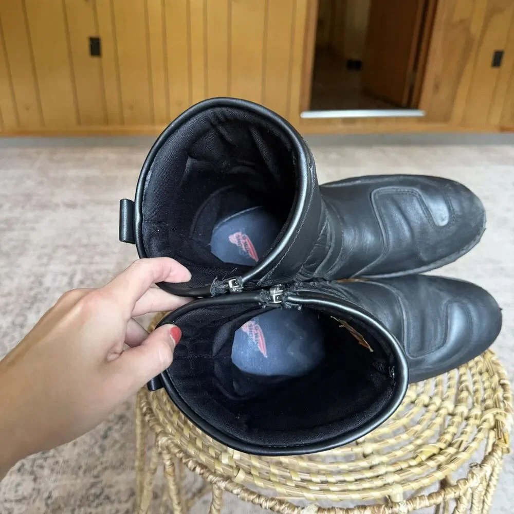 Milwaukee Leather Men's Black Leather Motorcycle Boots Size 12